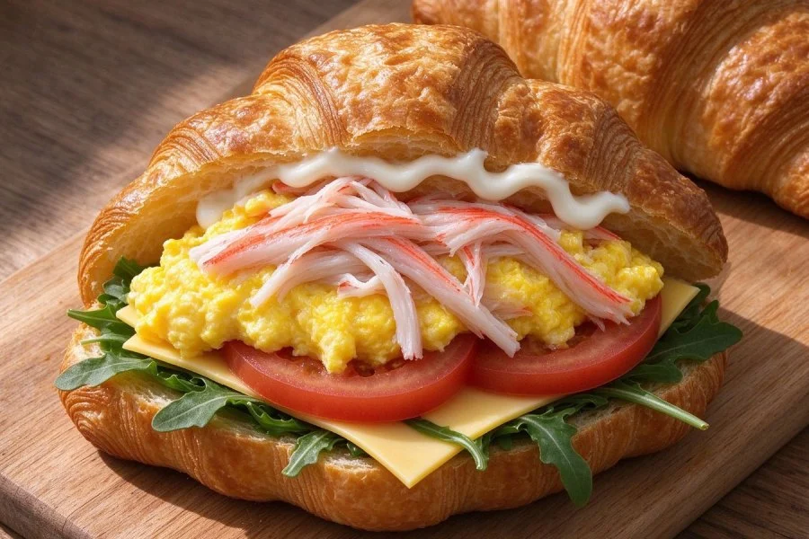 Crab Stick and Egg Croissant Sandwich step 3