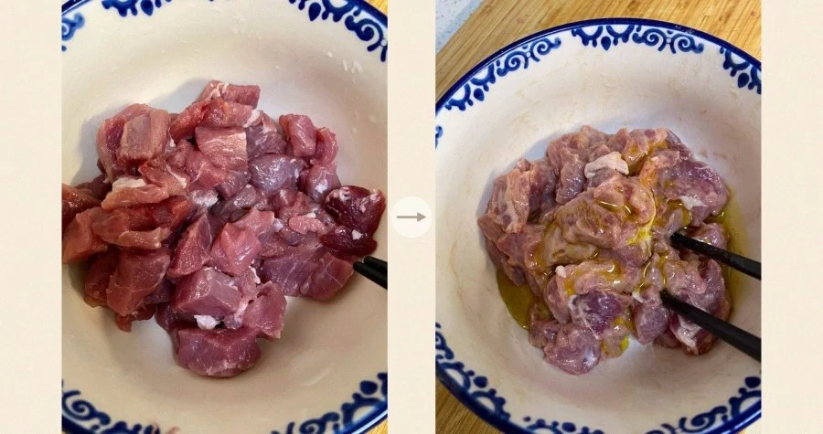 Kung Pao Pork Diced step 1