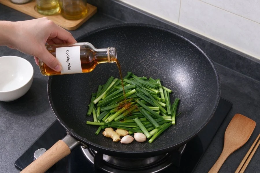 Quick Garlic Scape and Char Siu Fried Rice step 15