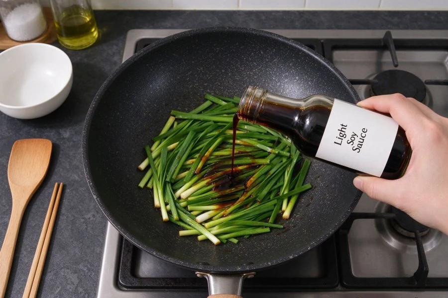 Quick Garlic Scape and Char Siu Fried Rice step 16