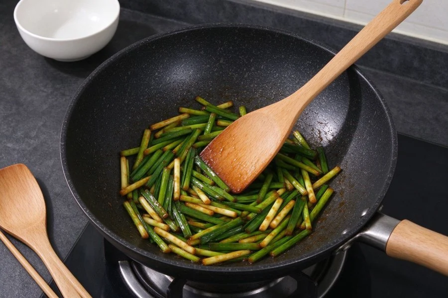 Quick Garlic Scape and Char Siu Fried Rice step 18