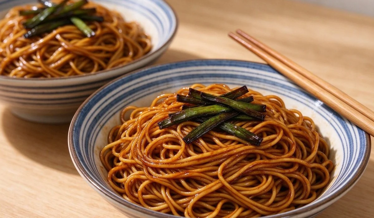A plate of Scallion Oil Noodles