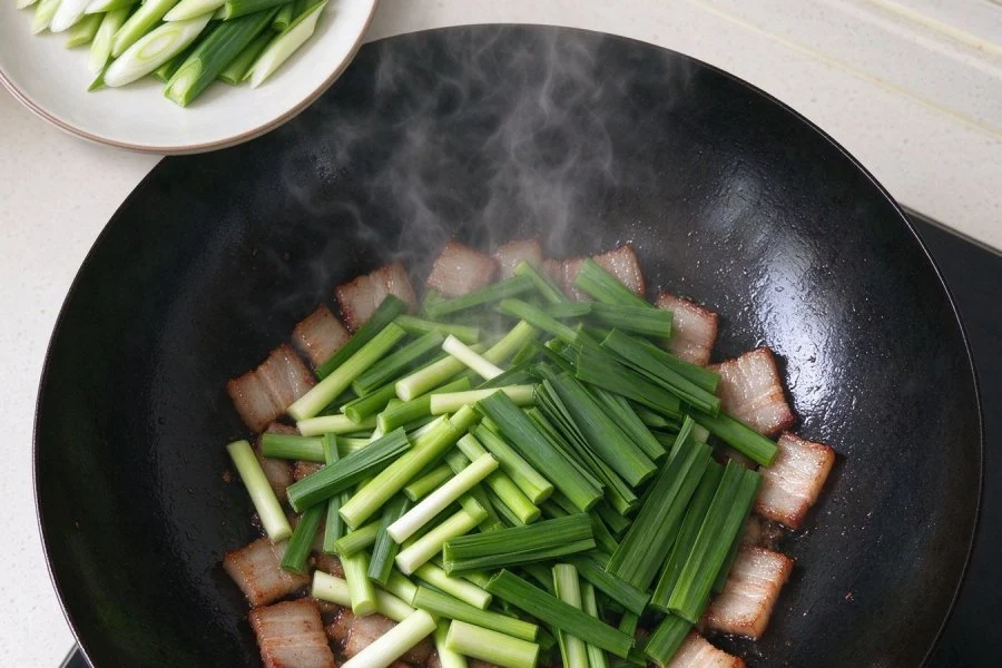 Sichuan Twice-Cooked Pork with Garlic Sprouts step 8