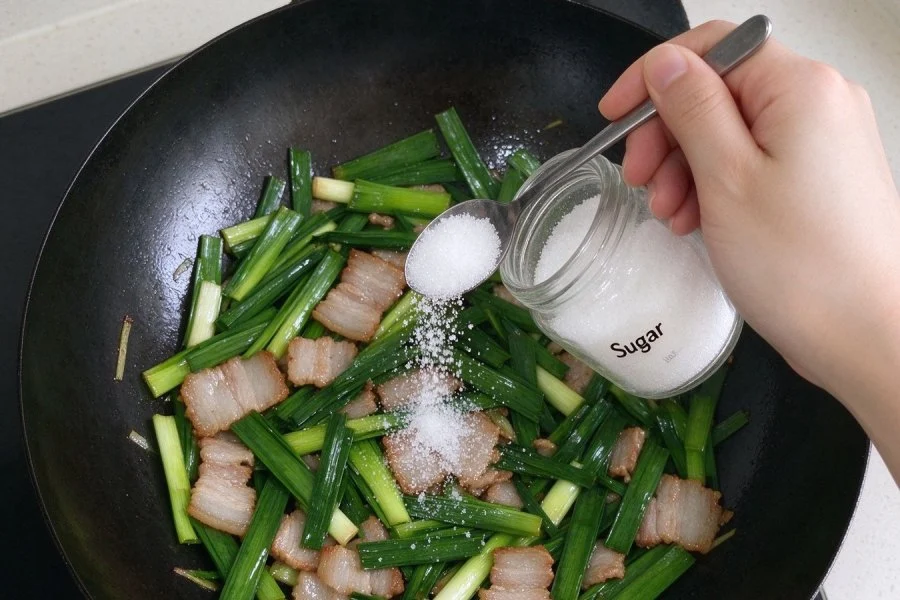 Sichuan Twice-Cooked Pork with Garlic Sprouts step 9