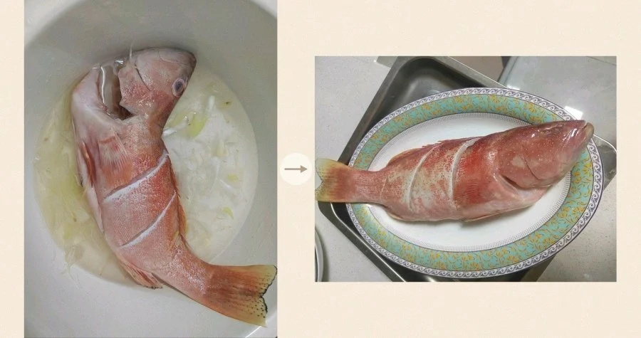 Steamed Coral Trout with Ginger and Scallion step 1