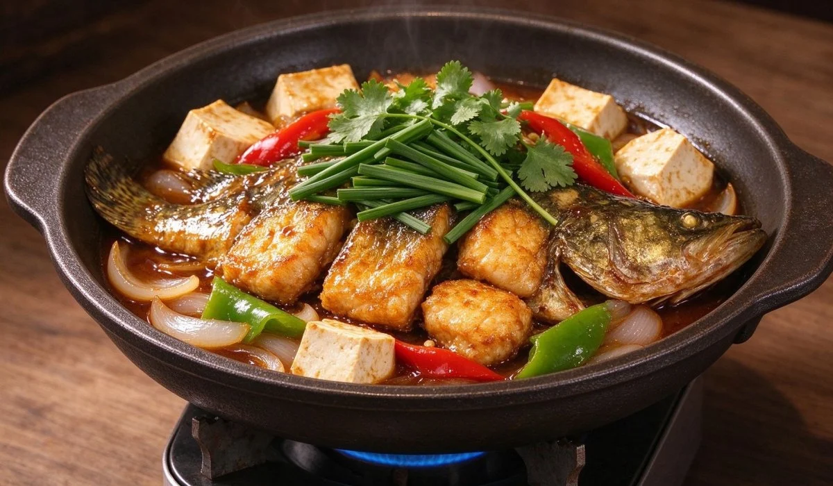 A plate of Stinky Mandarin Fish Dry Pot